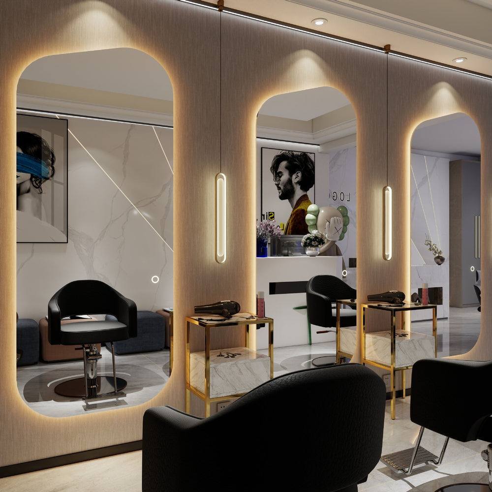 Hairdressing shop perm and dyeing mirror table hair salon special hair salon popular single-sided wall-mounted hair cutting mirror trendy shop special-shaped mirror