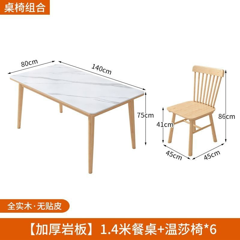 For home slate dining table and chair combination scandinavian dining table and chair restaurant solid wood dining table table and chair rectangular table and chair