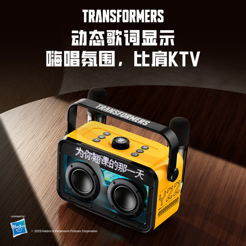 Y22 wireless bluetooth karaoke speaker with microphone - all-in-one mini home ktv, dual-mic bluetooth speaker, portable outdoor speaker