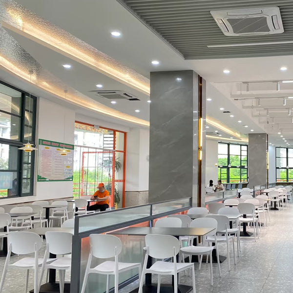School cafeteria leisure back chair simple thickened plastic chair shopping mall restaurant waiting chair restaurant dining table chair