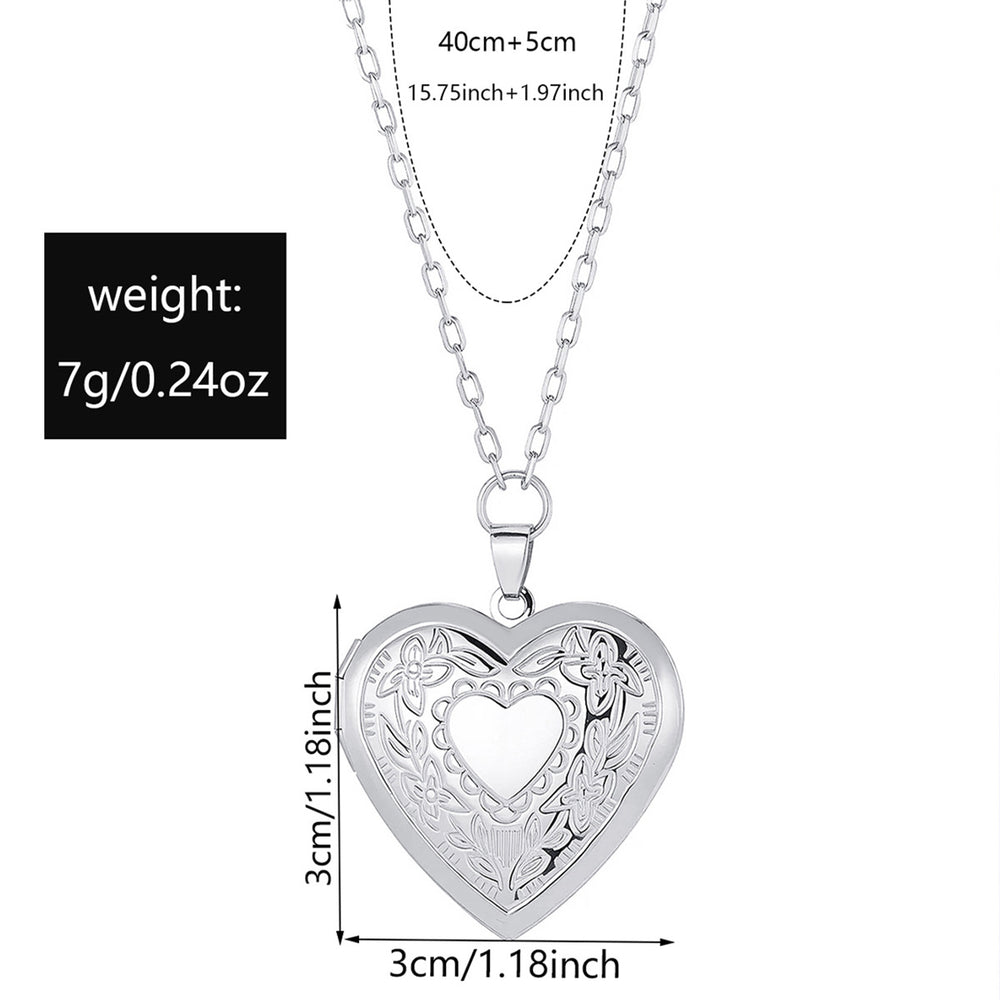 Wholesale couple's heart pendant - cross-border hot seller - mother's day necklace - exquisite openable photo frame heart clavicle chain for women