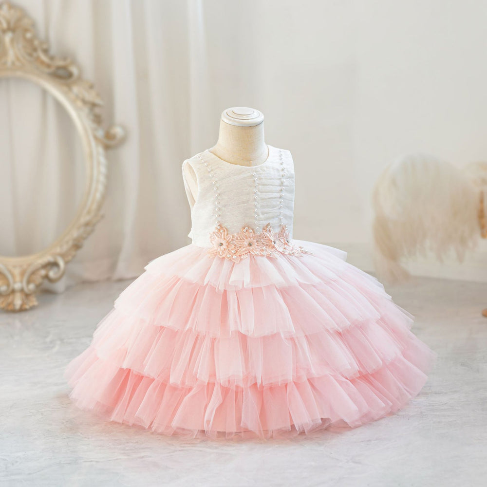Ready-to-ship new children's formal dress, tulle princess gown, baby girl's first birthday banquet dress, flower girl dress