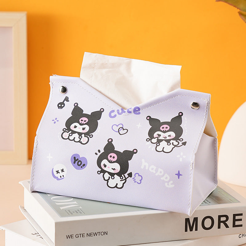 Cute cartoon naughty dog tissue box household car universal pumping paper box large capacity napkin paper box storage box
