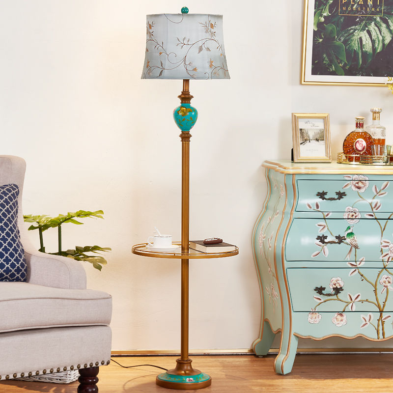 Coffee table american floor lamp living room bedroom master bedroom bedside table european floor lamp retro vertical bedside shelf