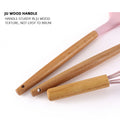 in stock silicone kitchenware for home non-stick pan cooking spatula baking colorful wooden handle kitchen supplies