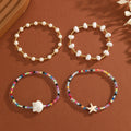 Bohemian bracelet set wholesale - european & american cross-border jewelry - starfish, seashell, beach-themed colorful seed bead & pearl bracelets