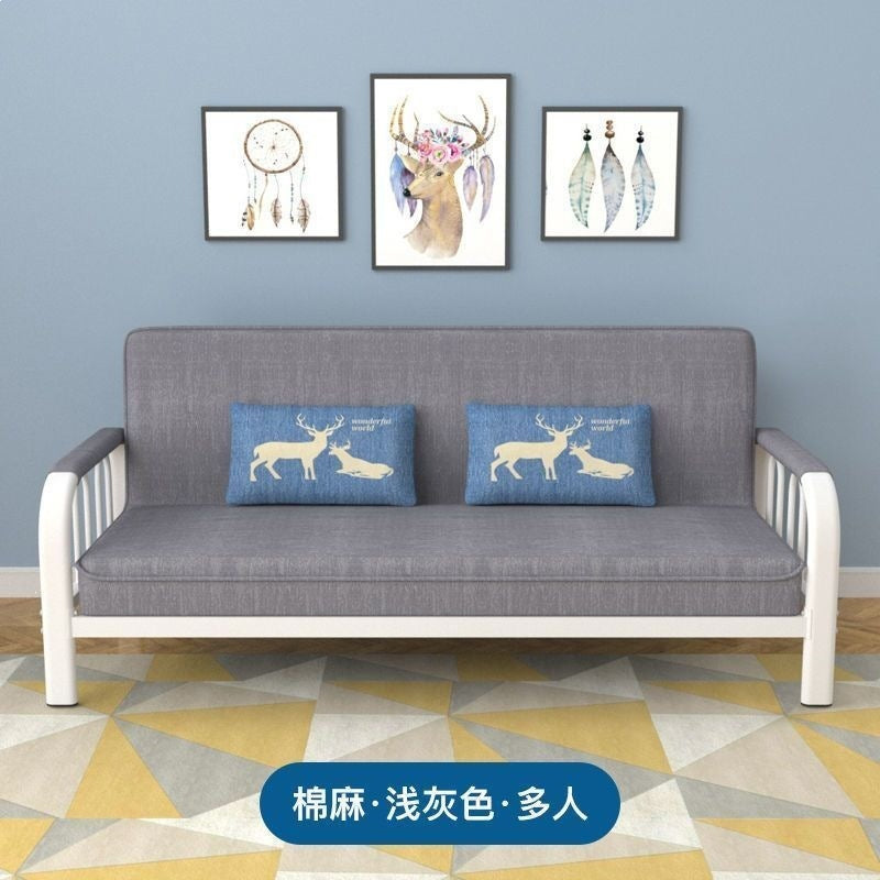 Small apartment sofa bed, convertible sofa bed, foldable sofa bed, economical and simple fabric sofa for the living room