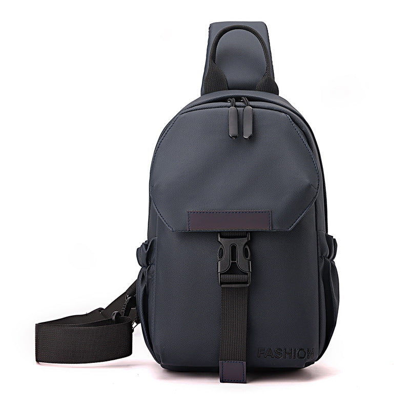 Foreign trade new trendy fashion messenger bag leather film texture men's breast bag large capacity simple and light casual shoulder bag