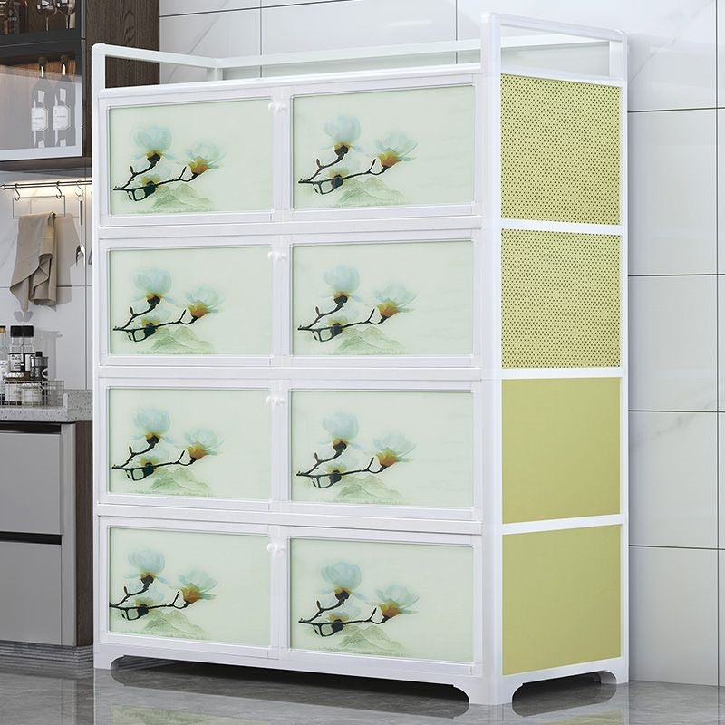 Aluminum alloy cupboard for home kitchen cabinet simple multi-functional stainless steel locker multi-layer stove storage cabinet box