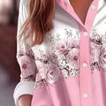 wholesale women's long-sleeved shirts, trendy all-season shirts with popular cross-border print designs, dropshipping available