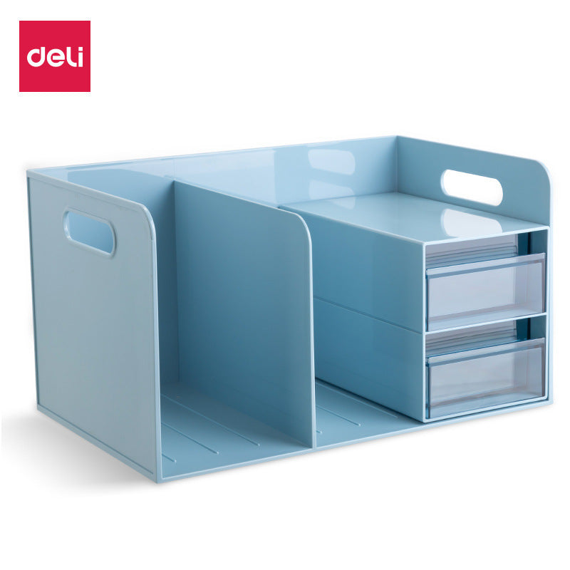 Deli PK110 Multifunctional Bookstand Multifunctional Desktop Bookstand Book Storage Desk File Storage Box Drawer