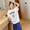 Girls' short-sleeve t-shirt - summer  new arrivals: stylish cartoon top for older girls, korean fashionable summer clothing for kids