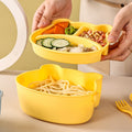 Baby outing food bowl kids portable lunch box plastic bowl spoon meal box set drop-proof with lid lunch box microwaveable