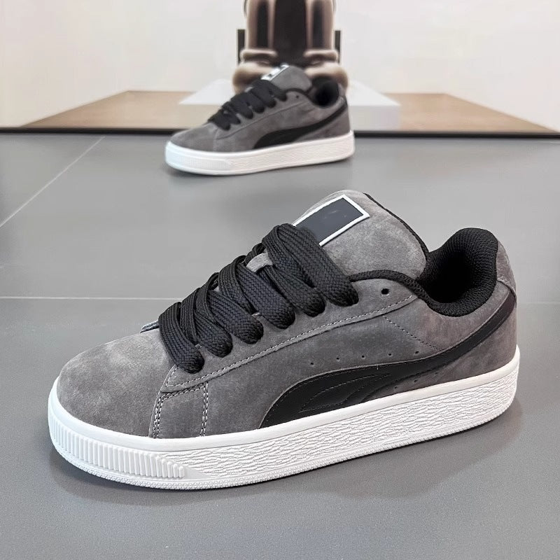 2026 autumn new men's flat casual sneakers, korean style fashionable couple's student sports shoes, trendy brand bread shoes