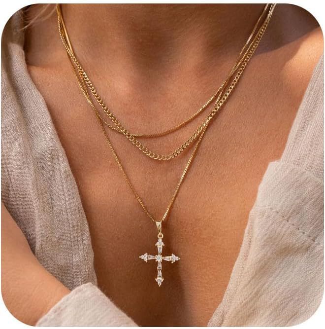 Fashionexportfashion cross necklaceelegant small cross pendant clavicle chain girls atmosphere jewelry necklace