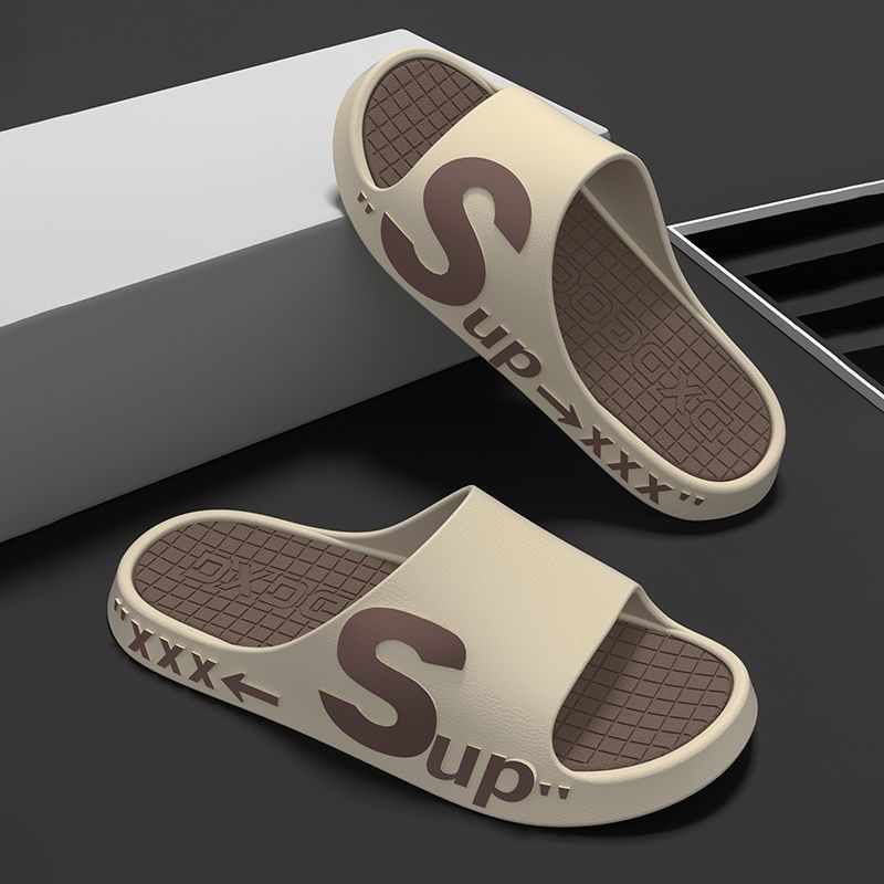 "cloud-like comfort: men's summer slippers - indoor, home, soft sole, non-slip, trendy, athletic, outdoor, couple's casual sandals"