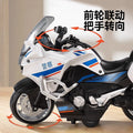 Alloy motorcycle toy for boys, racing simulation motorcycle model, iron horse police car, children's pull-back toy car gift