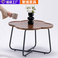 Factory direct, custom-made small apartment round coffee table, minimalist luxury sofa set with side tables, side cabinets, and a simple, mobile small round table for the balcony