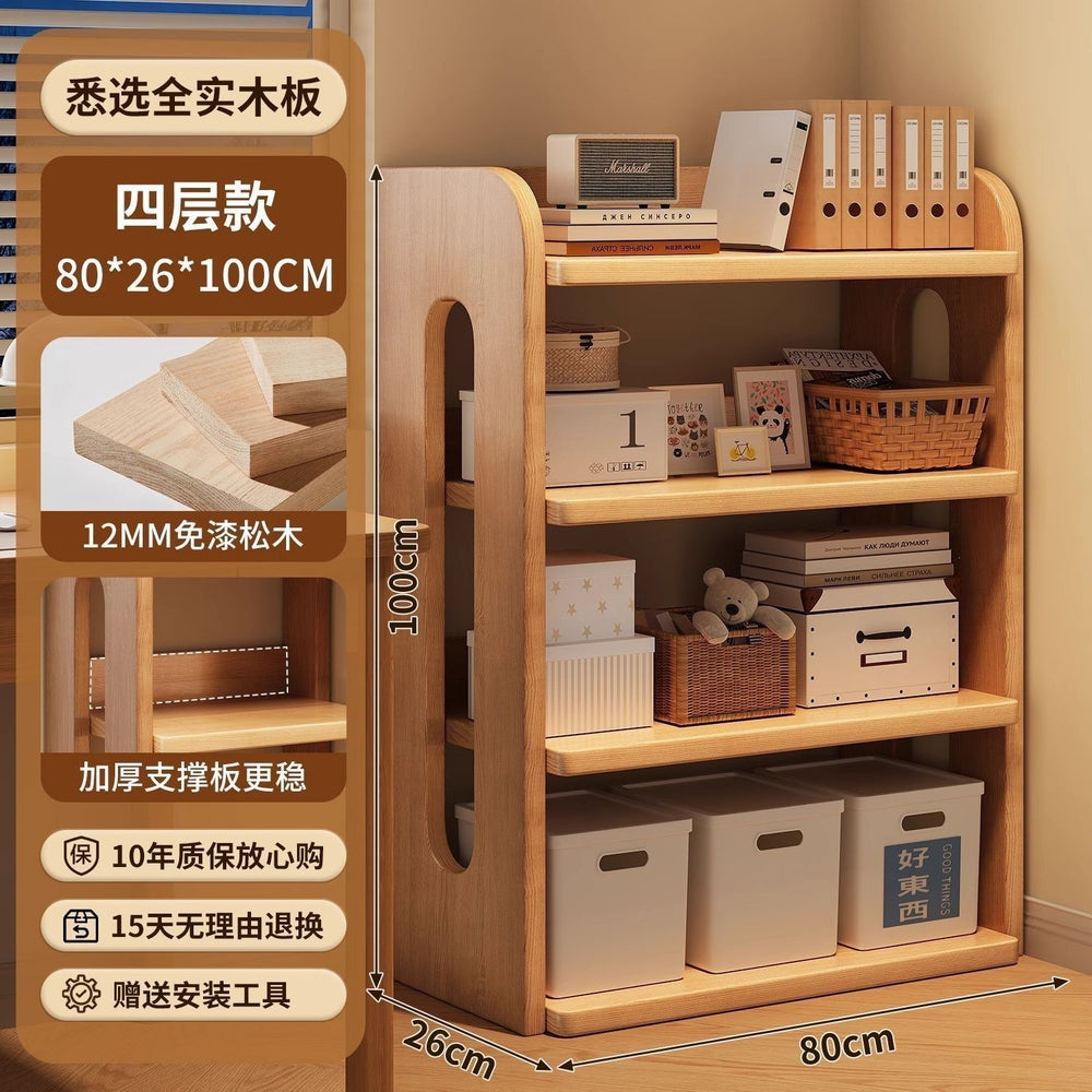Solid wood corner bookshelf floor-standing storage rack pine narrow slit cabinet kidsfor home storage cabinet living room combination bookcase