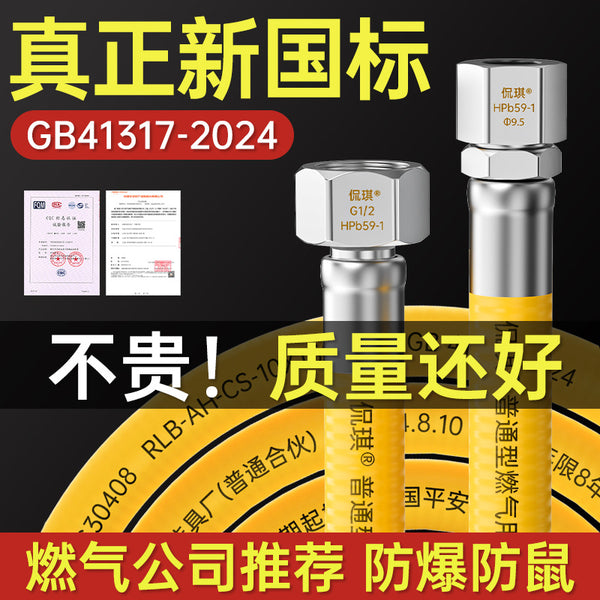 Natural gas hose gas pipe stainless steel connecting pipe gas stove water heater bellows household metal explosion-proof pipe