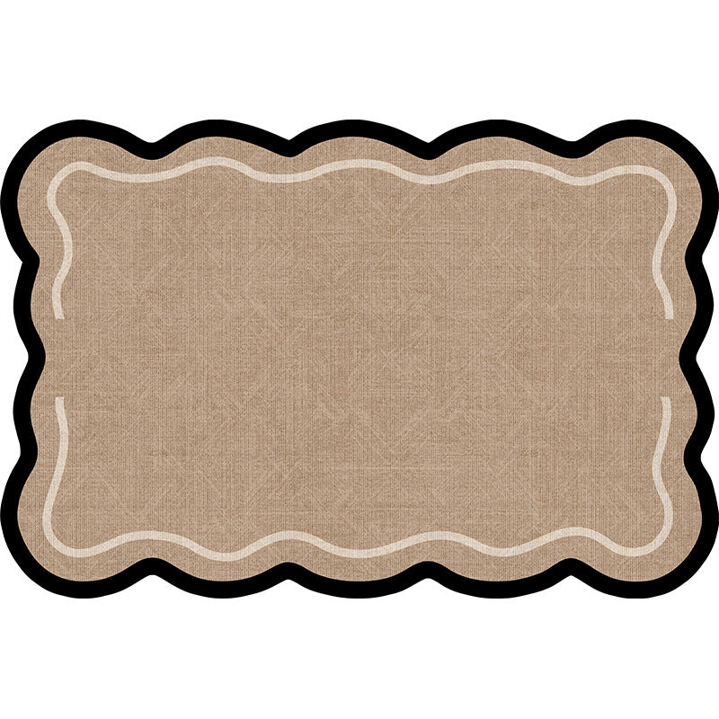 Vintage-inspired area rug for living room, new thickened retro irregular shaped bedroom sofa mat, waterproof, washable, and wipeable