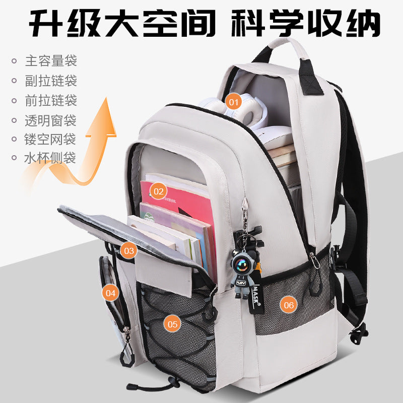 2026 new elementary and middle school boys' lightweight backpack - ergonomic, spine-supporting design for students - high school girls' large capacity, ultra-lightweight backpack