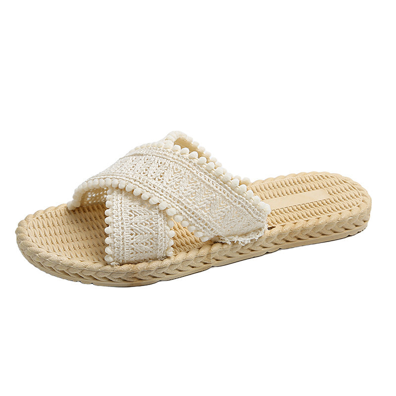 New woven sandals for women, summer flat sandals, perfect for hainan trips and vacations, unique french-inspired fairy style, roman sandals for women