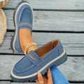 plus size loafers: new autumn  casual slip-on chunky sole women's flats - retro, versatile, and effortless style