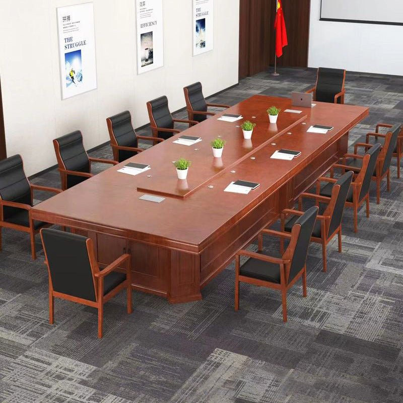 Saint li paint conference table with solid wood veneer, long table for company reception and training, large negotiation table and chair set