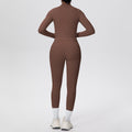 brushed tight drawstring halter vest nine-point long three-piece set sports running fitness yoga suit