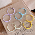 Macaron color drip glaze plain hoop earrings for women accessible luxuryelegant face small earrings classy sense hoop exaggerated earrings