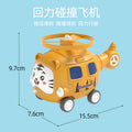 cartoon bamboo dragonfly flying saucer kids toys car pull back collision ejection car airplane baby toys batch