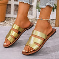 Plus size women's flat slippers for outdoor wear -  summer new collection - round toe lightweight ladies' slippers