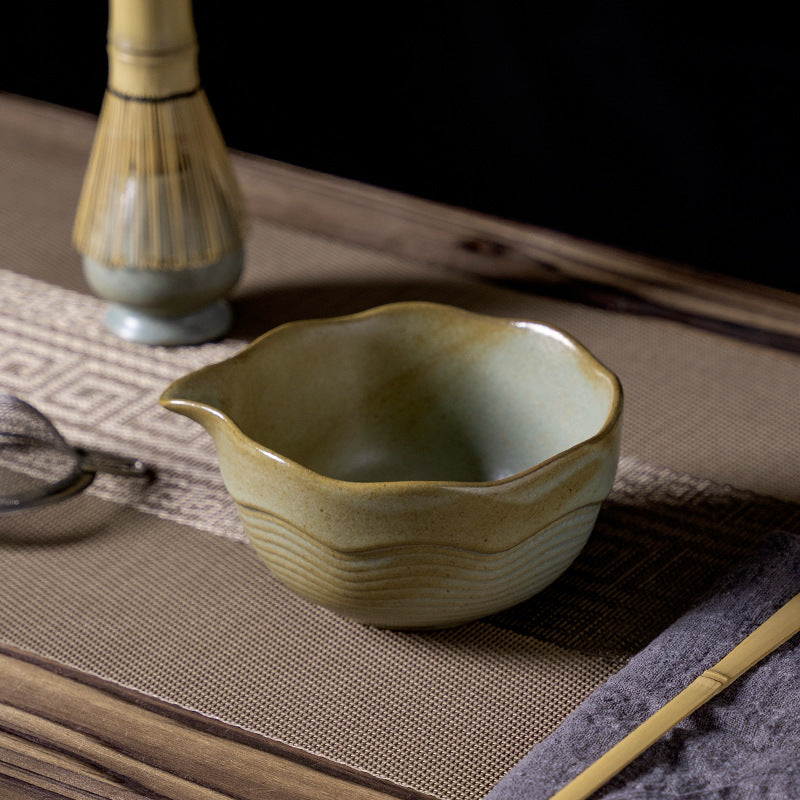 Retro tea snacks high-looking matcha ceramic bowl japanese kiln-turned high-looking ceramic water bowl office for home