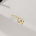 European and american electroplated brass gold-plated stud earrings - elegant, versatile butterfly hoop earrings - wholesale minimalist/ins style earrings