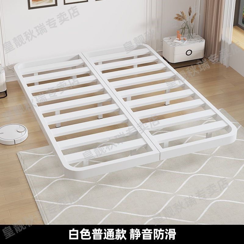 Iron suspended bed frame without bedside thickened steel frame double bed tatami row frame 1.5m single bed