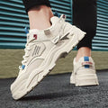 Men's spring versatile casual work shoes - leather, waterproof, athletic, height-increasing, white trendy sneakers for work and everyday wear