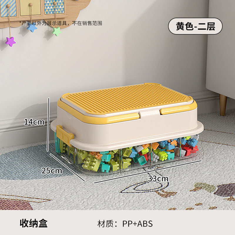 Building block storage box - small brick lego organizer - parts sorting & compartmentalized storage - kids' toy storage box