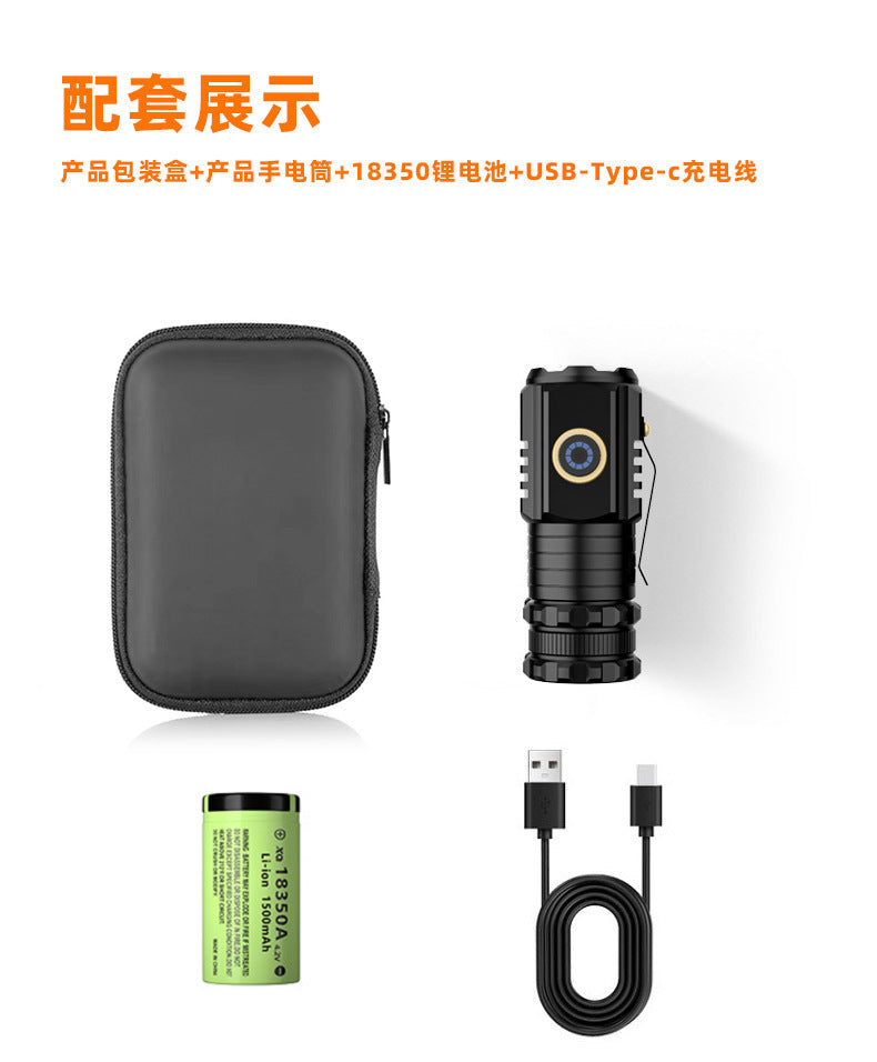 Cross-border new LED strong light long-distance flashlight super bright mini portable small flashlight, outdoor multi-function clip hat light