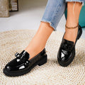 plus size loafers for women, new 2026 spring/autumn collection, patent leather bow mary janes, casual shoes for women