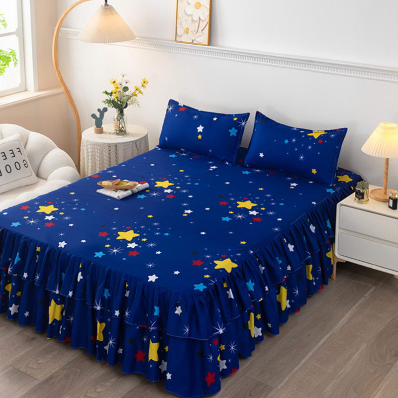 Bed skirt, fitted sheet, thickened bed sheets, comfortablenon-slip mattress protector, single piece simmons bed cover 1.8m double bed