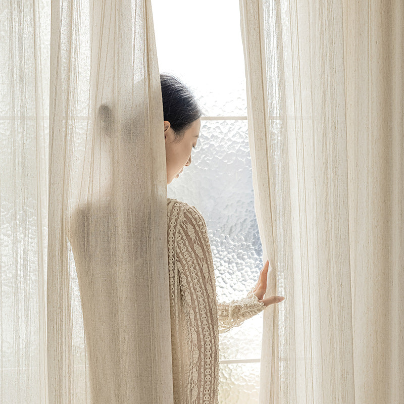 Japanese linen window screen curtain, light-proof and opaque, bedroom tatami curtain, gauze curtain, classy sense b&b