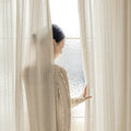 Japanese linen window screen curtain, light-proof and opaque, bedroom tatami curtain, gauze curtain, classy sense b&b