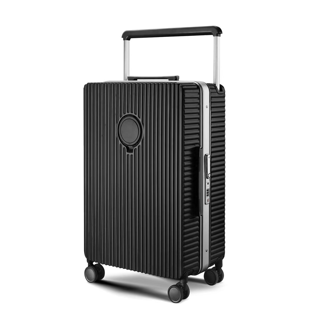 Light and wear-resistant PC material small multi-functional password box, can board 24-inch silent wheel large-capacity suitcase