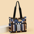 Women's handbag 2026 new collection: large capacity tote bag, fashionable and versatile shoulder bag, color block plaid mom bag