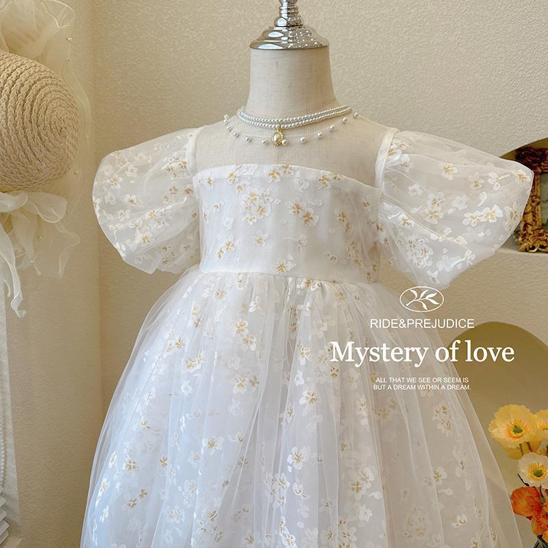 Girls' summer dress new style formal dress korean style chic children's skirt summer little girl mesh princess dress