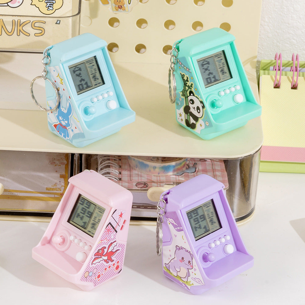 Pocket mini tetris game console arcade mini keychain pendant creative stationery gift export goods