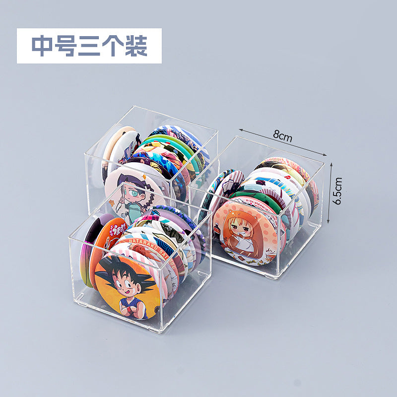 Desktop figure transparent storage box Multifunctional badge bar storage box Plastic peripheral drawer storage box