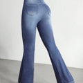 Amazon tiktok pinduoduo foreign trade cross-border fashion high elastic tummy control retro micro-flared jeans for women spring autumn