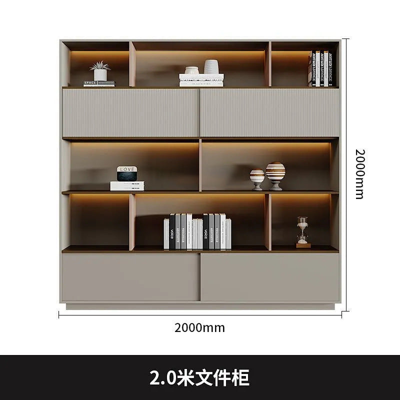 Retro file cabinet, office wall-mounted storage cabinet, storage cabinet, luxury boss background cabinet, bookcase floor